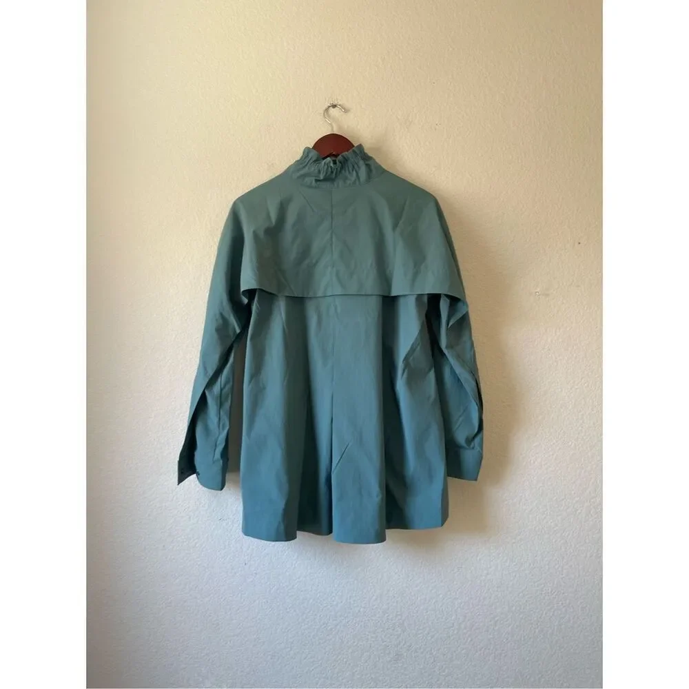 NWOT Athleta Advantage Poplin Top Teal‎ Breathable Rain Jacket Small - Picture 2 of 8